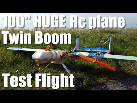 100'' Huge Twin Boom DIY Rc Plane Re Maiden Test Flight - UCMniPb3td7gxZo3Ex-kXmiA