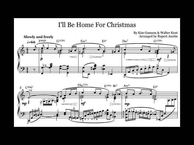 I’ll Be Home for Christmas – Jazz Piano Sheet Music