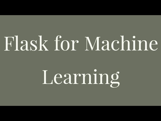 Flask Machine Learning API Tutorial