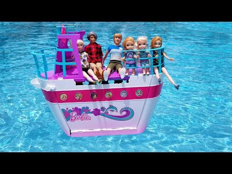 BOAT trip ! Elsa and Anna toddlers on cruise ship - Barbie is captain - vacation - pool - water fun - UCQ00zWTLrgRQJUb8MHQg21A