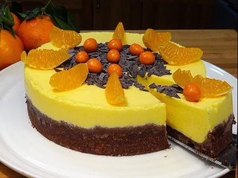 Receta Tarta Mousse de Mandarina con base de galletas con nueces - Recetas de cocina, paso a paso - UC5ONfXPjWgqElh0NZaRJ1tg