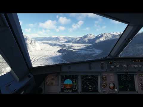 Fenix A320 - RNAVZ 08 at LOWI Innsbruck (smooth) in the snow