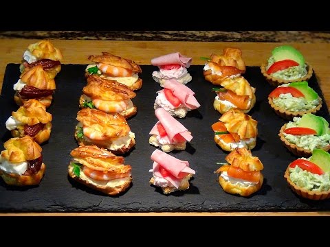 Receta Canapés o aperitivos variados con pasta choux - Recetas de cocina. Loli Domínguez - UC5ONfXPjWgqElh0NZaRJ1tg