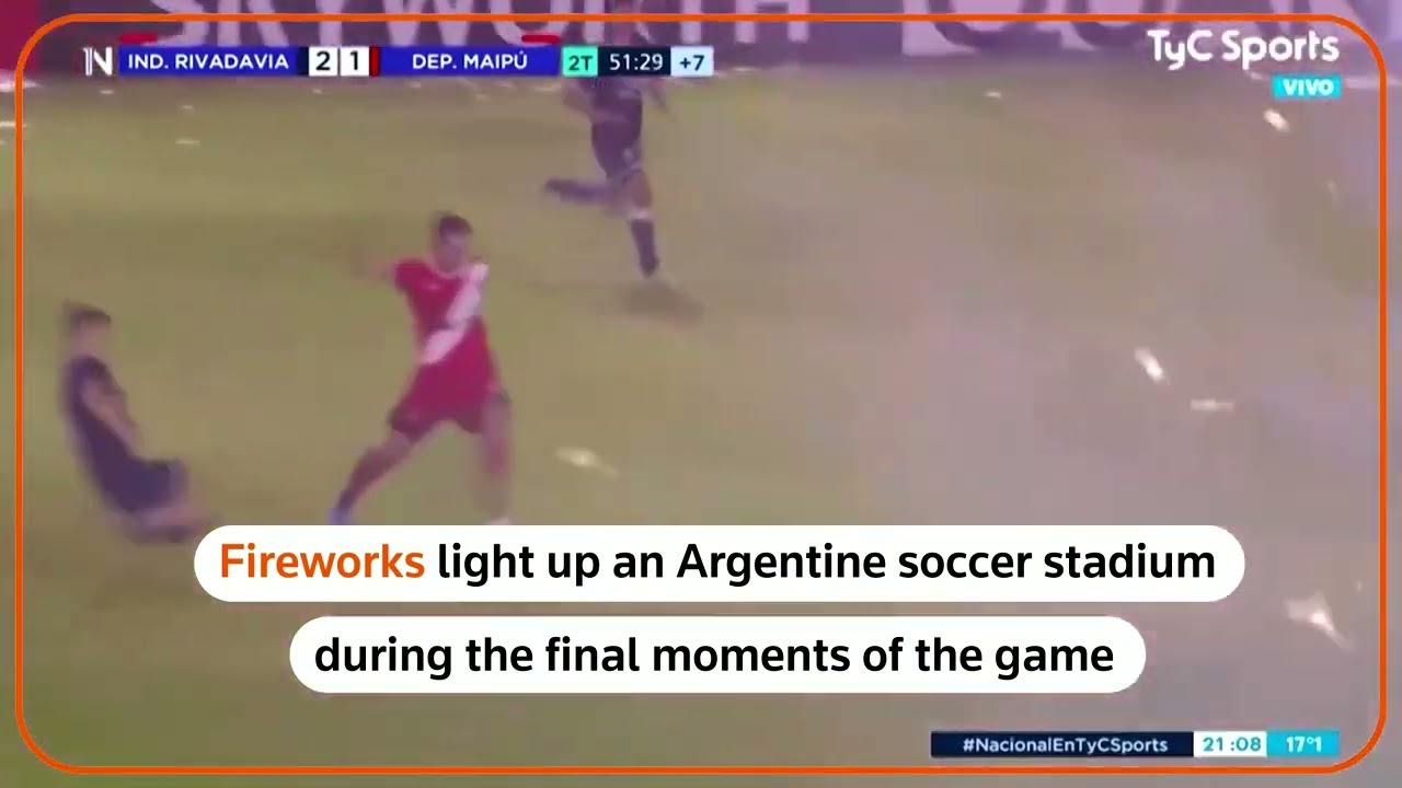 Fireworks light up Argentine soccer match