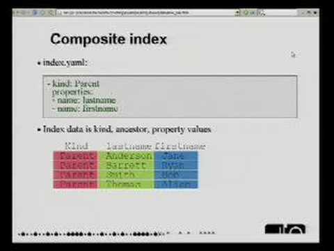 Google I/O 2008 - App Engine Datastore Under the Covers - UC_x5XG1OV2P6uZZ5FSM9Ttw