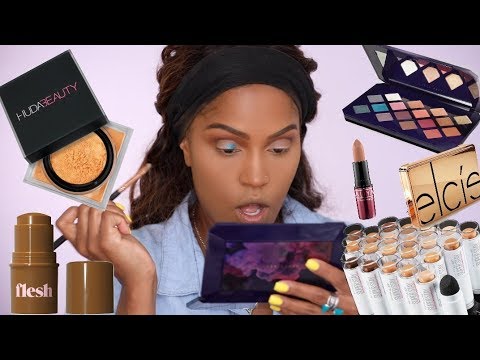 FULL FACE USING NEW MAKEUP: FENTY, HUDA, & MORE | MakeupShayla - UCkdoEulAR52vggIUQYemeow