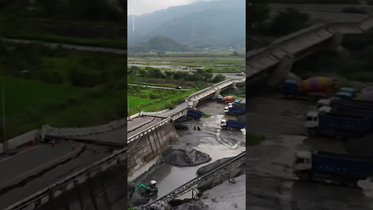 Drone footage shows destruction in Taiwan after earthquake | USA TODAY #Shorts