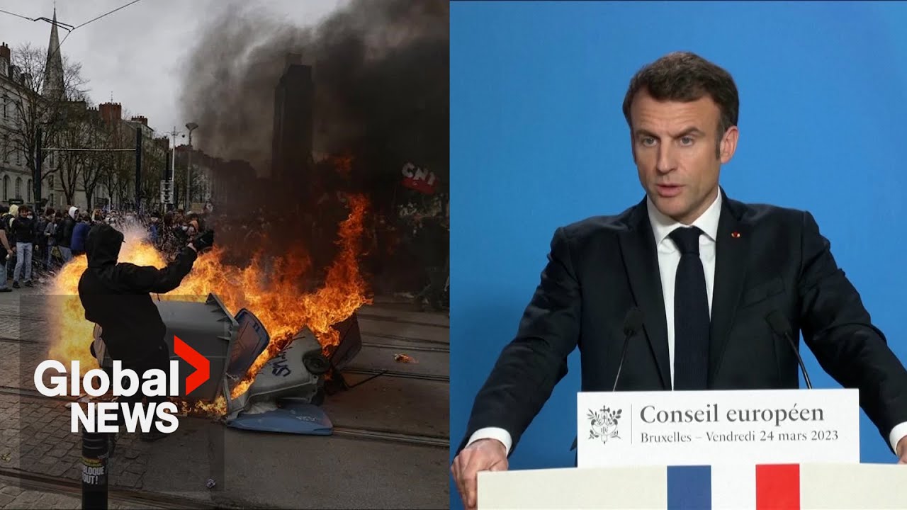 Macron says King Charles visit to France delayed, condemns violent protesters