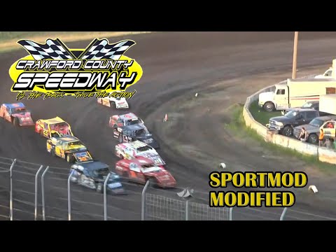 Sportmod &amp; Modified | Crawford County Speedway | 7-23-2021 - dirt track racing video image