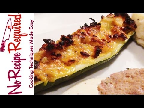 Stuffed Zucchini - NoRecipeRequired.com - UC2Kqui8VRpm1uMKl7QQGX2w