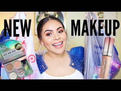 HUGE DRUGSTORE MAKEUP HAUL 2018: BRAND NEW MAKEUP + HAIR  PRODUCTS | JuicyJas - UCqTR5f7YkGro3cPv23SqcqQ