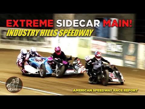 Wild Sidecar Racing Mayhem at Industry Hills Speedway! - dirt track racing video image