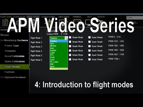 (4/8) APM 2.5/2.6/3.1 - Introduction to flight modes (stabilize, loiter, RTL etc) - UCp1vASX-fg959vRc1xowqpw