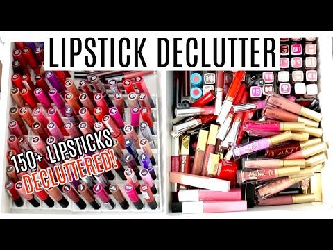 HUGE LIPSTICK DECLUTTER || Decluttering My Makeup Collection 2017
