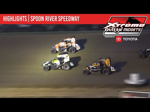 Xtreme Outlaw Midget Series Presented by Toyota | Spoon River Speedway | July 19, 2024 | HIGHLIGHTS - dirt track racing video image