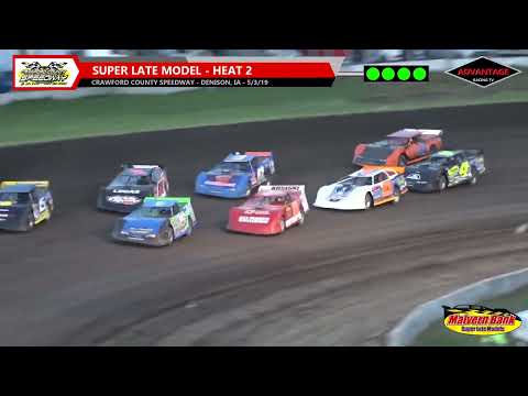 SLMR Late Model Heats &amp; Sport Compact Full Night | Crawford County Speedway | 5-3-2019 - dirt track racing video image