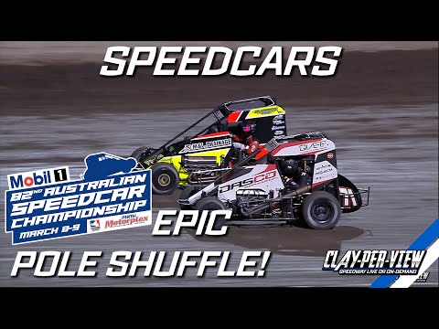Speedcars | Mega Pole Shuffle! - Perth Motorplex - 9th Mar 2024 | Clay-Per-View - dirt track racing video image