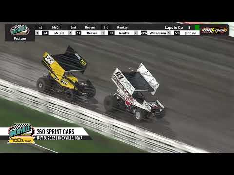 Knoxville Raceway 360 Highlights / July 9, 2022 - dirt track racing video image