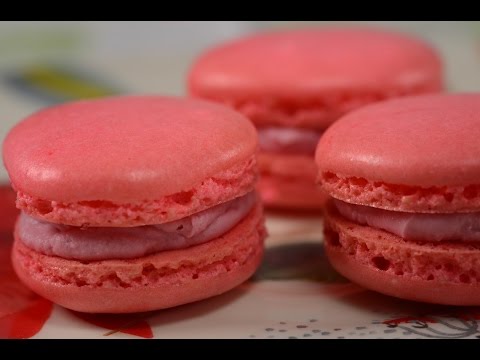 Raspberry Macarons Recipe Demonstration - Joyofbaking.com - UCFjd060Z3nTHv0UyO8M43mQ