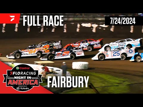 FULL RACE: Castrol FloRacing Night in America at Fairbury Speedway 7/24/2024 - dirt track racing video image