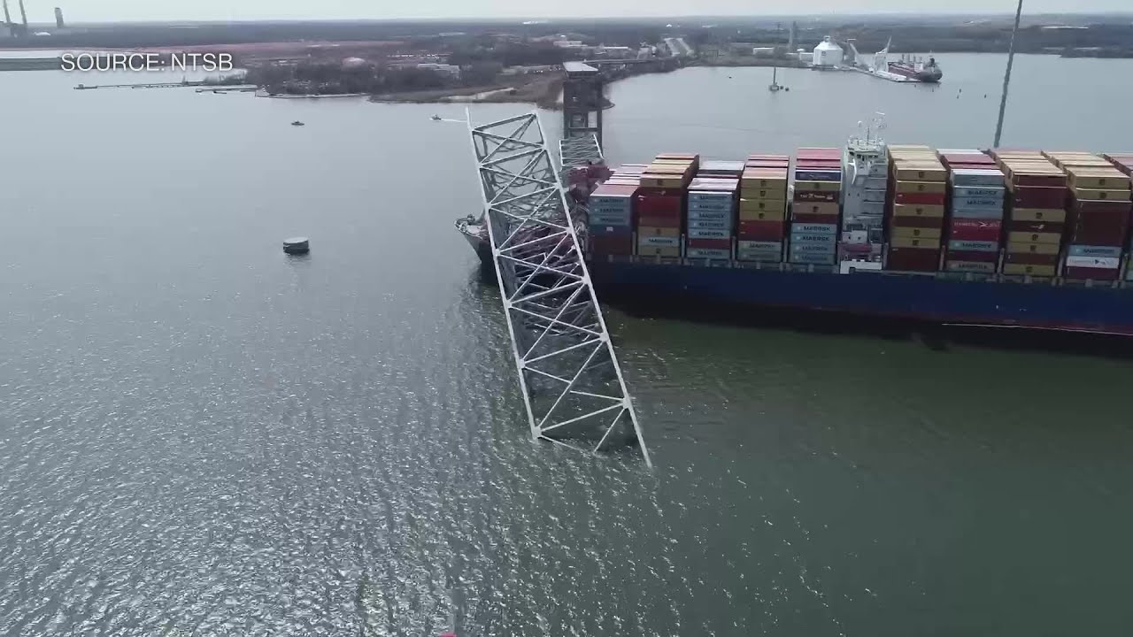 Baltimore Bridge Collapse: An aerial view of the ship that hit the Key ...