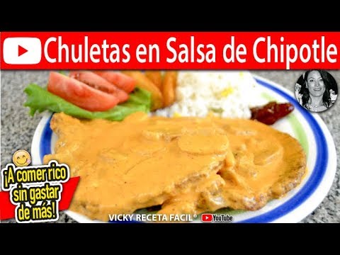 Cómo hacer CHULETAS EN SALSA DE CHIPOTLE | Vicky Receta Facil - UCewhO42h_TIKZdntpI-v39g