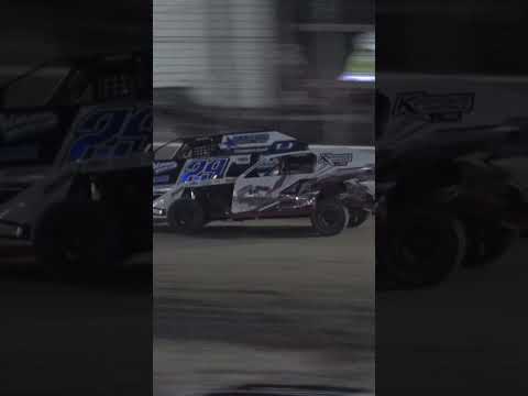 Modified pass for the lead at Wilmot Raceway. #racing #autoracing #dirttrackracing #modified #crash - dirt track racing video image