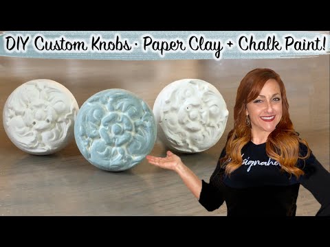Anthropologie + Pottery Barn Inspired | DIY Unique Custom Knobs | Paper Clay + Chalk Paint | Floral