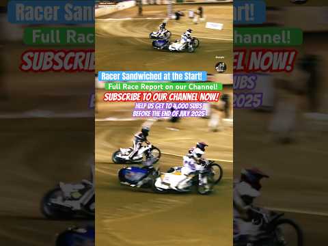 Racer Sandwiched at the Start! #crash #shorts - dirt track racing video image