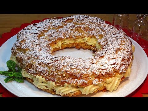 Corona de Navidad (París Brest relleno de crema de turrón) - Recetas de cocina, paso a paso - UC5ONfXPjWgqElh0NZaRJ1tg