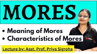 Mores - Meaning & Characteristics | Notes & Lecture | By: Asst Prof. Priya Sigroha 