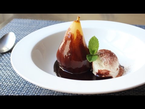 Poached Pear "Belle Helene" - Vanilla-Poached Pears with Chocolate Sauce - UCRIZtPl9nb9RiXc9btSTQNw