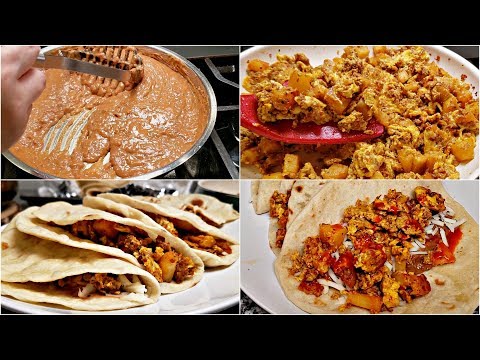 Homemade Breakfast Tacos | Chorizo Egg and Potato Tacos | How to Make Refried Beans - UCehYu6vFoOvu1MVPW24pUbQ