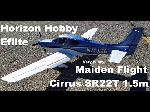 Horizon Hobby - Cirrus SR22T - 1.5m - Very Windy Maiden Flight!!! - UCVumEMd8O4mN1VwOPwVcLuA