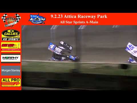 9.2.23 Attica Raceway Park All Star Sprints A-Main - dirt track racing video image