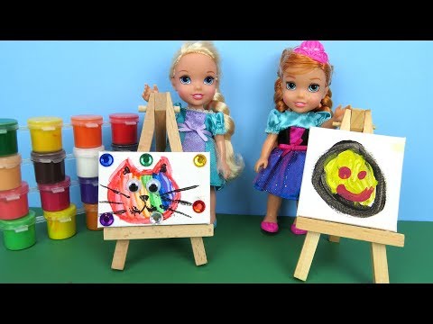 Art CLASS ! Elsa and Anna toddler at School - Barbie is teacher - Paintings - Colors - UCQ00zWTLrgRQJUb8MHQg21A