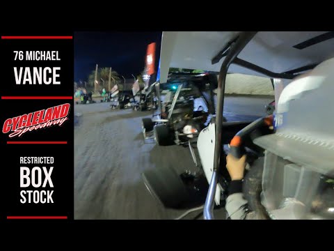 76 Michael Vance | Onboard Cycleland Speedway Opening Night 2024 | Restricted Box Stock - dirt track racing video image