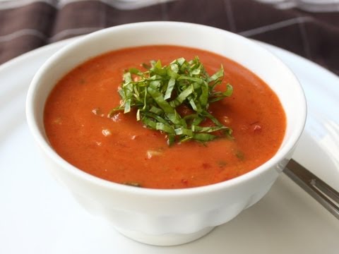 Gazpacho Recipe - Cold Tomato Cucumber Pepper Soup - UCRIZtPl9nb9RiXc9btSTQNw