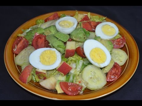 Ensalada con aguacate, huevos y manzanas - recetas para perder peso - UCIRNADSE7zTt6_MshDlnZSA