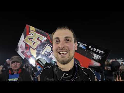 Travis Arenz discusses his upset win over High Limit in the Rayce Rudeen Foundation Race - dirt track racing video image