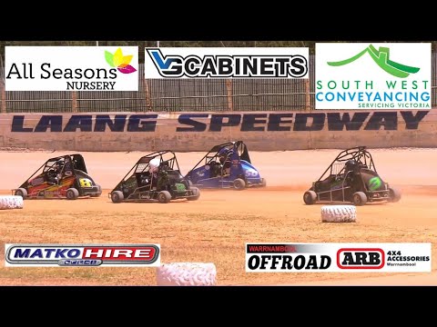 Junior Quarter Midgets Laang Speedway - dirt track racing video image