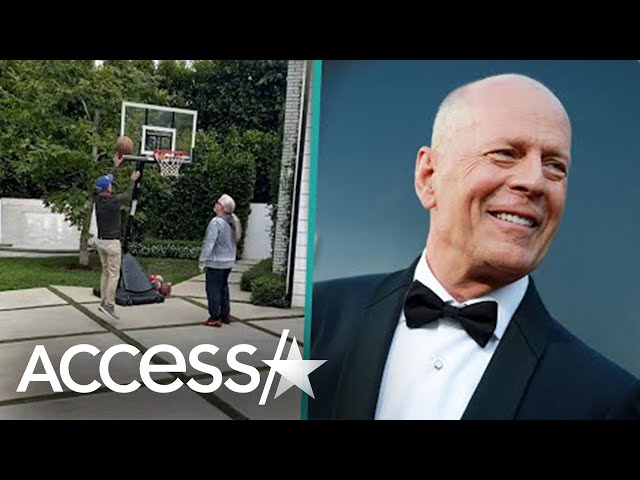 Bruce Willis Spotted Playing Basketball in His Backyard