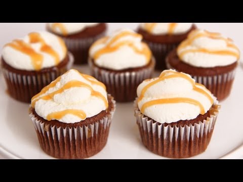 Salted Caramel Chocolate Cupcakes Recipe - Laura Vitale - Laura in the Kitchen Episode 640 - UCNbngWUqL2eqRw12yAwcICg