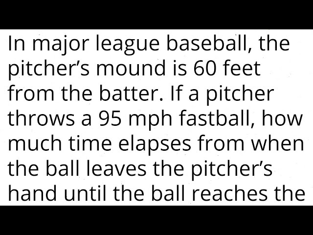 How High Is The Pitchers Mound In Major League Baseball?