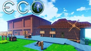 Eco - Huge Tutorial Town w/ Motor Vehicles, Advanced Skills! - Let's Play Eco Gameplay Highlights