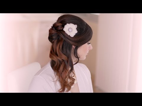 Wedding hairstyle tutorial. Prom half up half down with curls for long hair - UCeRF3k69cJnxB87lwk9KbrA