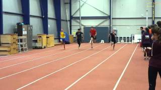 JJA - 60 meter finale, serie 1 - Indoorwedstrijd 24-01-2016 A.v. Unitas