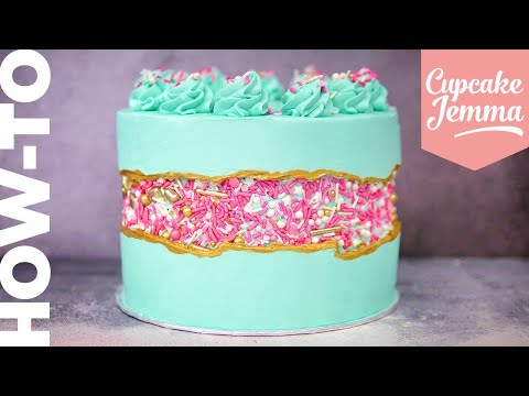 How to Decorate a SPECTACULAR FAULT LINE CAKE! | Cupcake Jemma