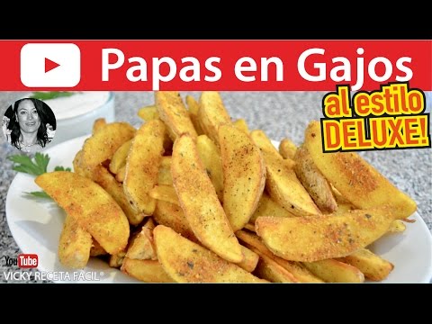 CÓMO HACER PAPAS EN GAJOS | PATATAS DELUXE | Vicky Receta Facil - UCewhO42h_TIKZdntpI-v39g