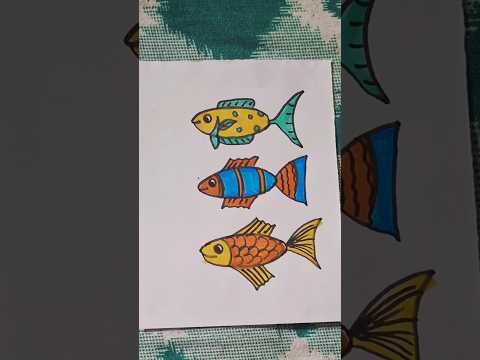 How to draw fish 🐟 (different)#shortsfeed #art #drawing #fish #colors